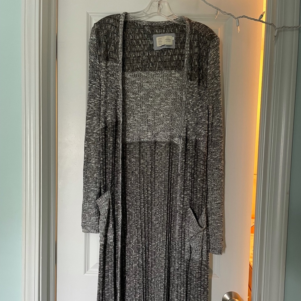 Anthropologie Long Grey Cardigan